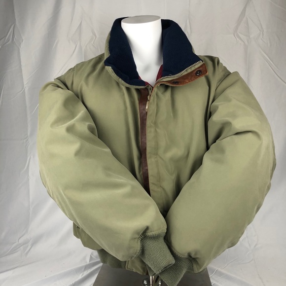 Nautica Tan Blue & Red Outdoor Winter Puffer Coat